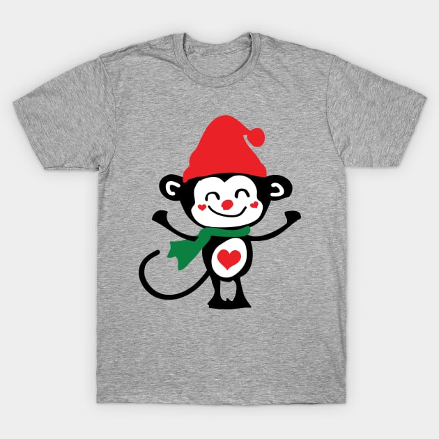 Monkey Santa T-Shirt by CindyS